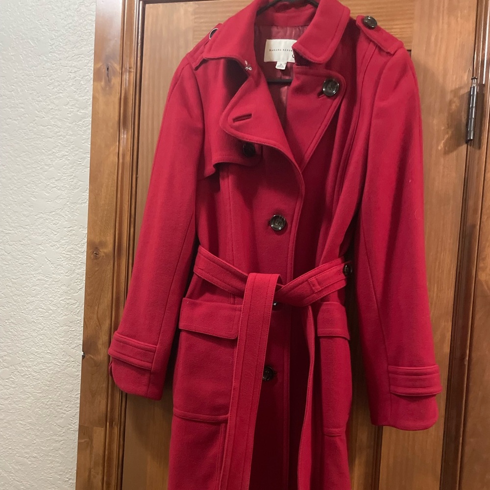 Banana Republic Vibrant Red Trench Coat